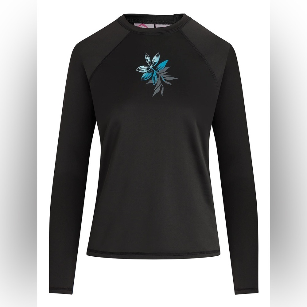 Kanu Surf Women's Standard UPF 50+ Long Sleeved Rashguard Gabby Black, X-Large